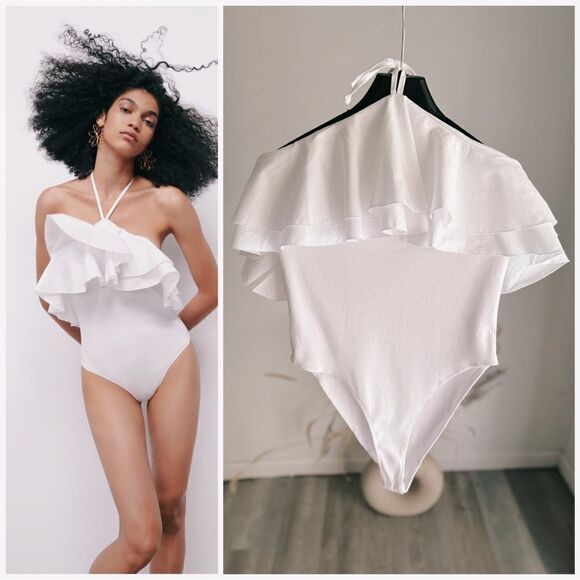 Zara White Body Bodysuit New - Picture 1 of 6